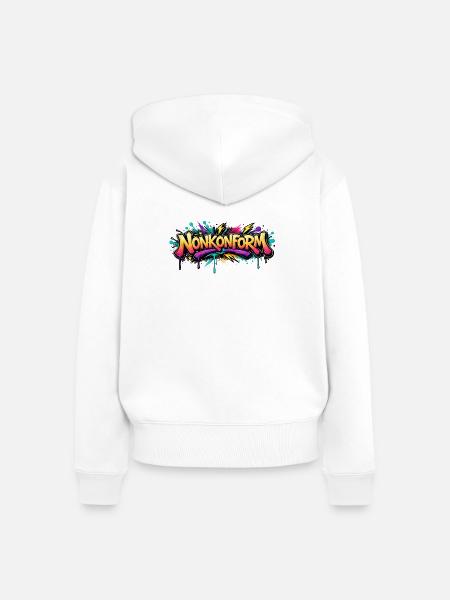 Nonkonform Graffiti - Frauen Premium Bio Zip Hoodie - Weiß