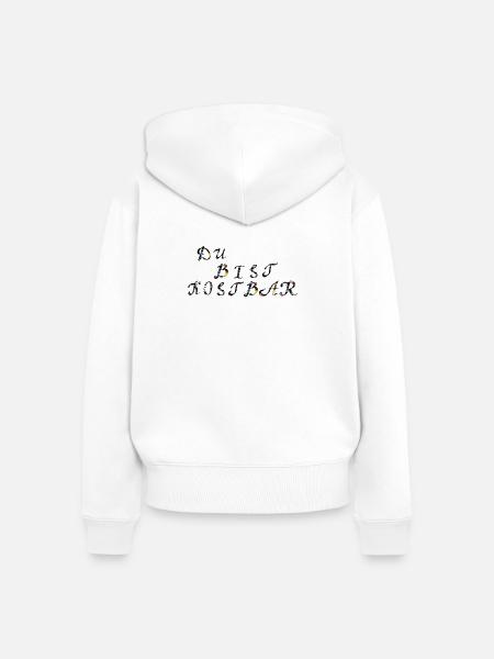 du bist kostbar - Frauen Premium Bio Zip Hoodie - Weiß
