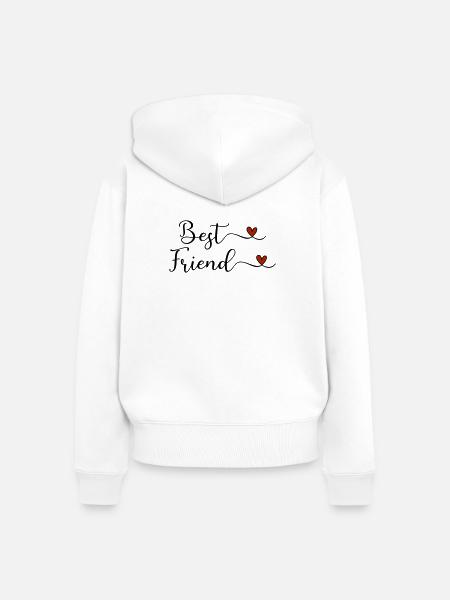 Best Friend - Frauen Premium Bio Zip Hoodie - Weiß