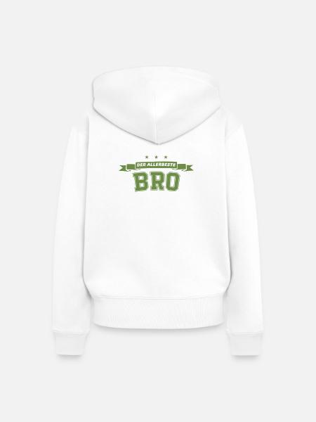 Der Allerbeste Bro - Frauen Premium Bio Zip Hoodie - Weiß