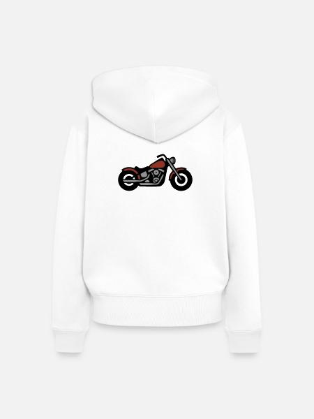 Ride Fast Abzeichen Logo - Frauen Premium Bio Zip Hoodie - Weiß