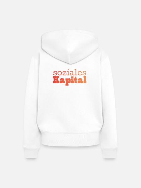 Soziales Kapital orange - Frauen Premium Bio Zip Hoodie - Weiß