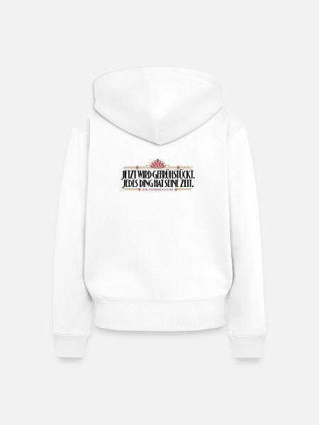 Rosenkavalier - Jetzt wird gefrühstückt - Frauen Premium Bio Zip Hoodie - Weiß