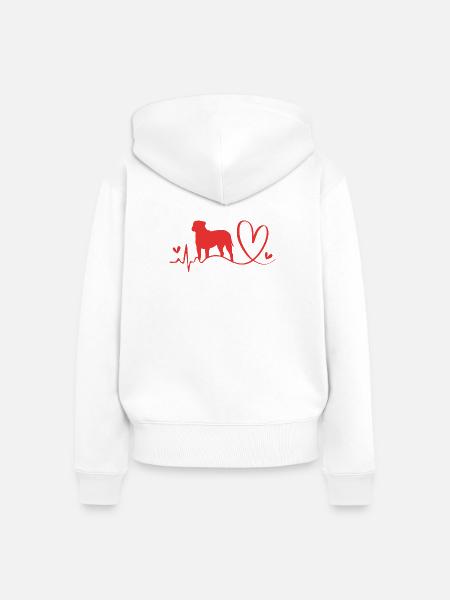Bullmastiff Hund - Frauen Premium Bio Zip Hoodie - Weiß