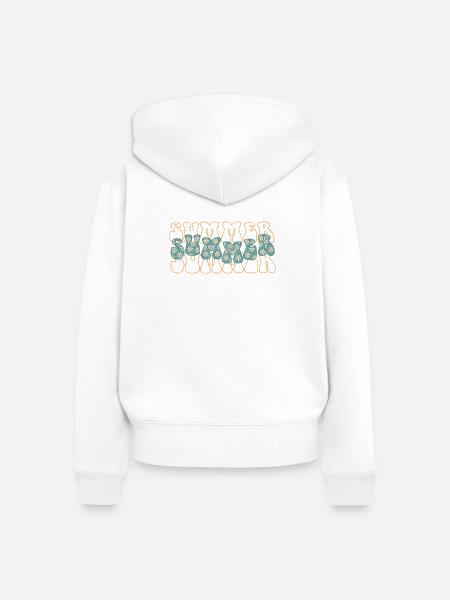 Sommer - Frauen Premium Bio Zip Hoodie - Weiß