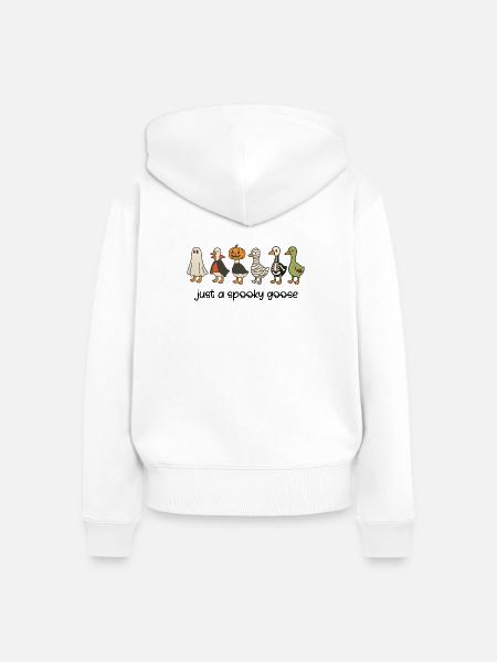 Gruseliges Herbst-Bauernhoftier-Design - Frauen Premium Bio Zip Hoodie - Weiß