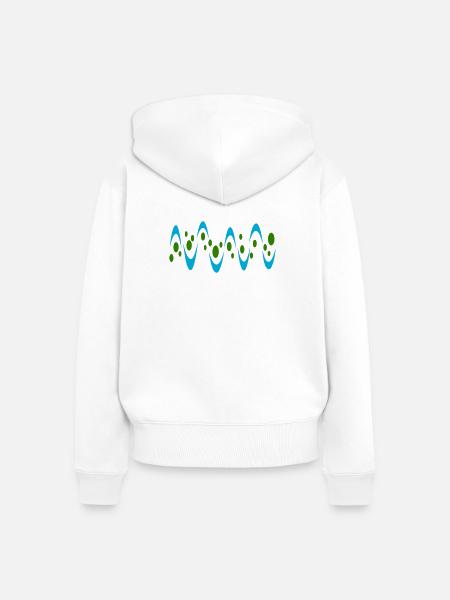 Wellendesign von Cean - Frauen Premium Bio Zip Hoodie - Weiß