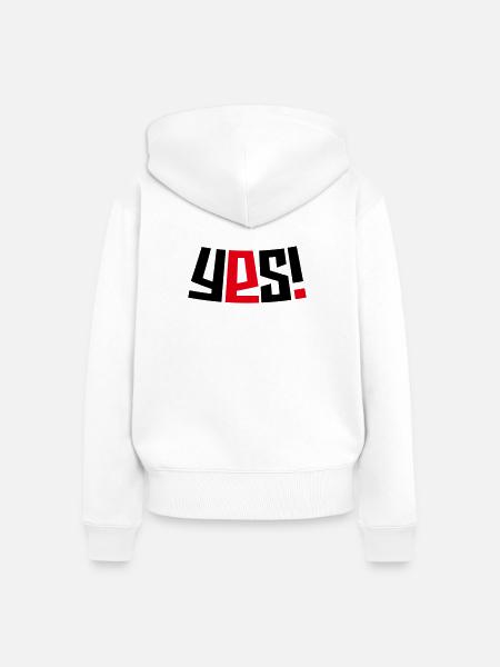 Ja! - Frauen Premium Bio Zip Hoodie - Weiß