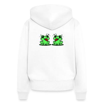 Kröte paar Frosch - Frauen Premium Bio Zip Hoodie - Weiß - Hinten - AI Model Female 172 light (172cm)