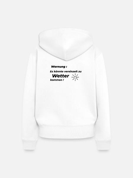 Wetterwarnung - Frauen Premium Bio Zip Hoodie - Weiß