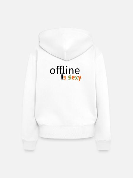 offline is sexy! - Frauen Premium Bio Zip Hoodie - Weiß