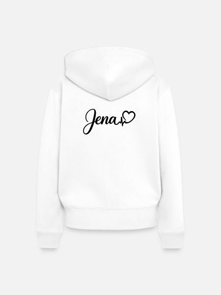 Jena Herzschlag - Frauen Premium Bio Zip Hoodie - Weiß