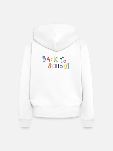 back to school - Frauen Premium Bio Zip Hoodie - Weiß