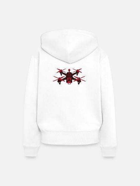 Quadrocopter Drohne Grafik - Frauen Premium Bio Zip Hoodie - Weiß