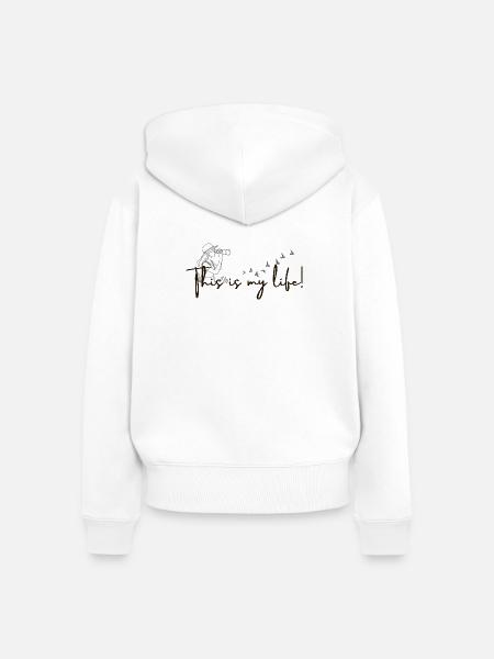 This is my life-Birding - Frauen Premium Bio Zip Hoodie - Weiß