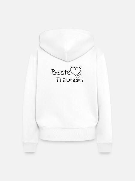 Beste Freundin - Frauen Premium Bio Zip Hoodie - Weiß
