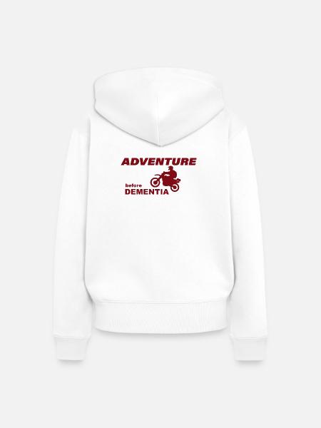 MOTORCYCLE ADVENTURE - Frauen Premium Bio Zip Hoodie - Weiß