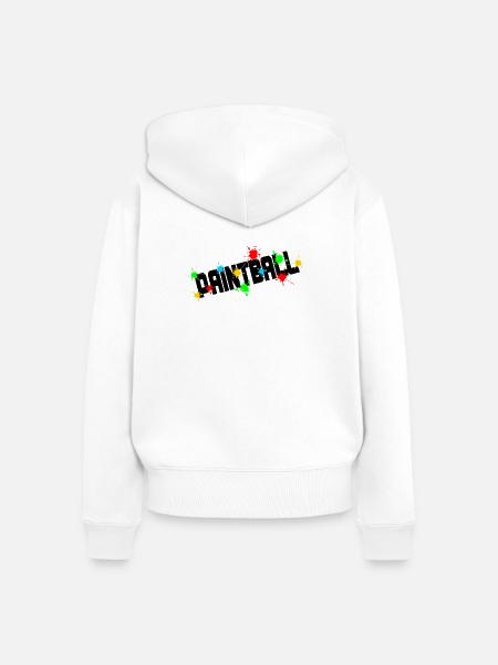 Paintball-Logo - Frauen Premium Bio Zip Hoodie - Weiß
