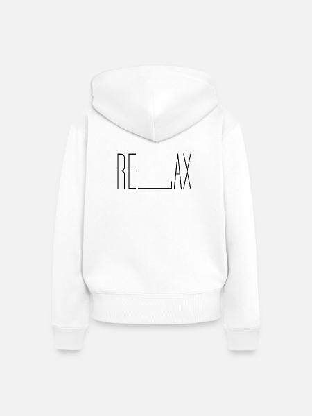 Relax - Frauen Premium Bio Zip Hoodie - Weiß