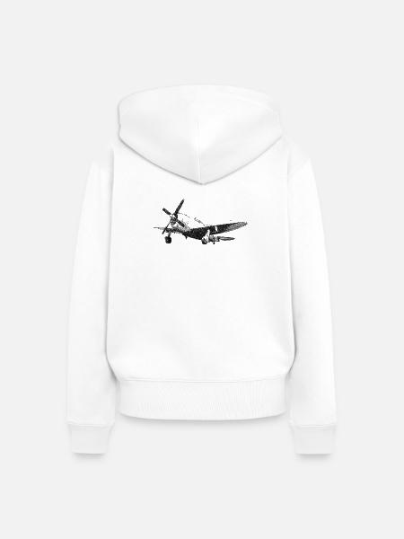 P-47 Thunderbolt - Frauen Premium Bio Zip Hoodie - Weiß