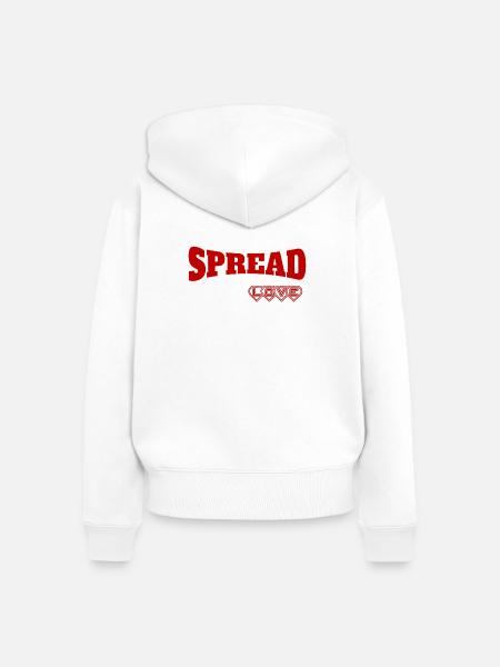 Ausdrucksstarkes Spread Love Design - Frauen Premium Bio Zip Hoodie - Weiß