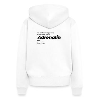 Adrenaline - Women's Premium Organic Zip Hoodie - white - Back - AI Model Female 172 light (172cm)