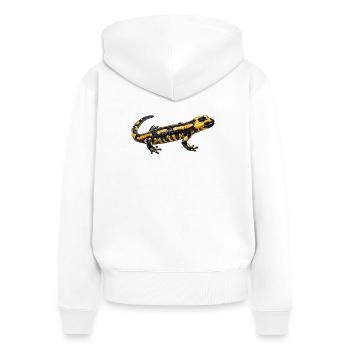 Fire salamander design - Women's Premium Organic Zip Hoodie - white - Back - AI Model Female 172 light (172cm)