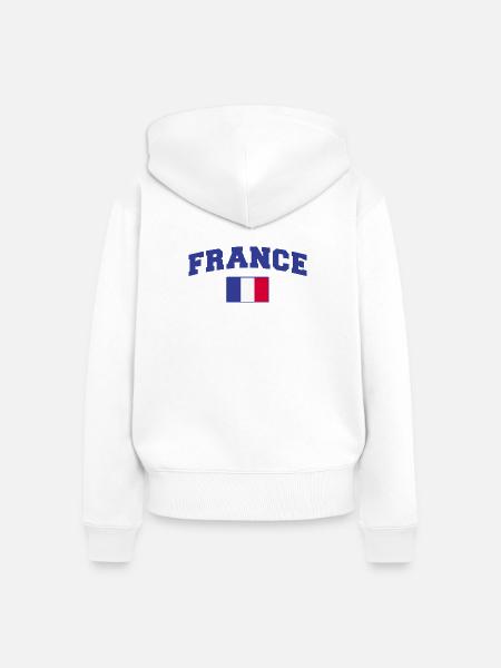 Frankreich Flagge Fahne - Frauen Premium Bio Zip Hoodie - Weiß