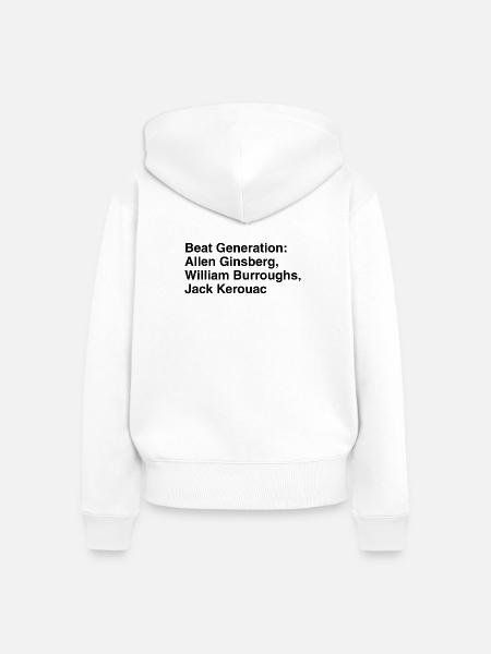 Beat Generation Typografie - Frauen Premium Bio Zip Hoodie - Weiß