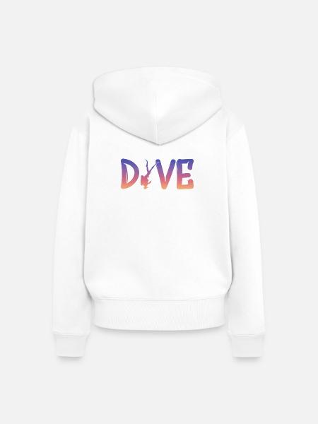 Dive - Diver Silhouette - Frauen Premium Bio Zip Hoodie - Weiß