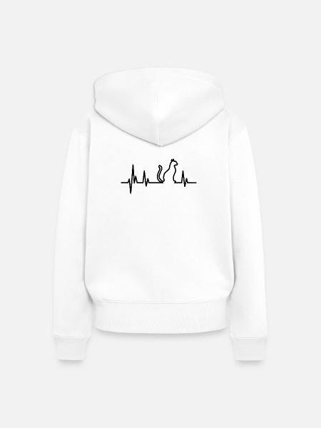 Katze Kätzchen Mieze schwarz Geschenk - Frauen Premium Bio Zip Hoodie - Weiß