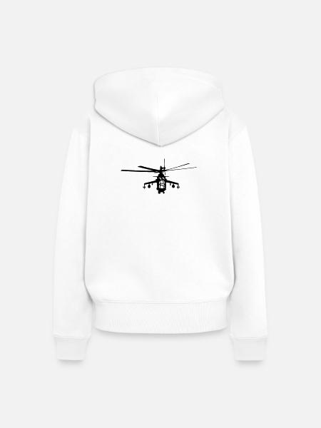 Hubschrauber Mi-24 - Frauen Premium Bio Zip Hoodie - Weiß