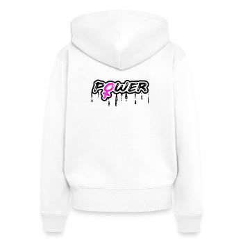 Frauenpower Mädchenpower Power mit weiblich Symbol - Frauen Premium Bio Zip Hoodie - Weiß - Hinten - AI Model Female 172 light (172cm)