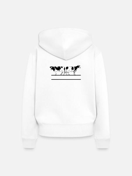 Kuhmonogramm transparent - Frauen Premium Bio Zip Hoodie - Weiß