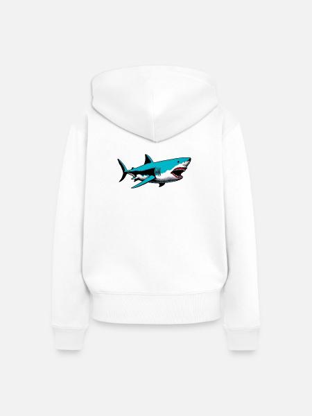 Hai - Frauen Premium Bio Zip Hoodie - Weiß