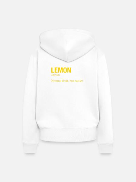 LEMON - Frauen Premium Bio Zip Hoodie - Weiß