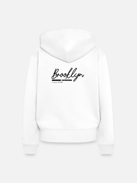 Minimalistische Gestaltung der Berglandschaft - Frauen Premium Bio Zip Hoodie - Weiß