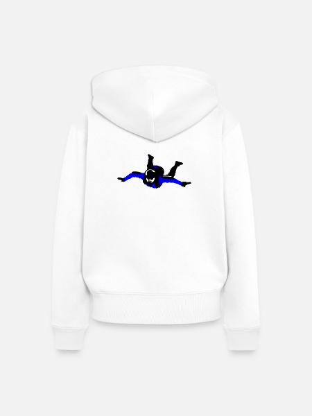 Skydiver - Frauen Premium Bio Zip Hoodie - Weiß