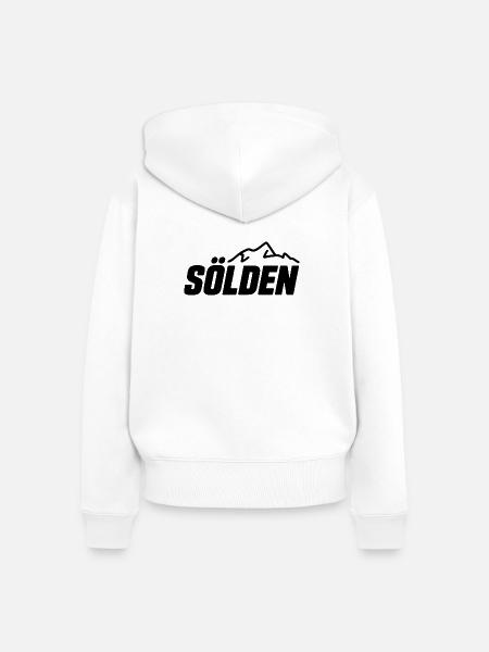 Sölden - Souvenir Design - Frauen Premium Bio Zip Hoodie - Weiß