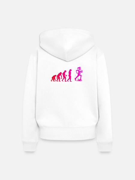 Charakterstarkes Running Design - Frauen Premium Bio Zip Hoodie - Weiß