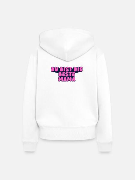 du bist die beste Mama - Frauen Premium Bio Zip Hoodie - Weiß