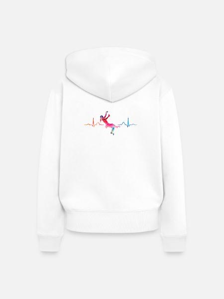 Boulderer Herzschlag Boulder Bouldern - Frauen Premium Bio Zip Hoodie - Weiß