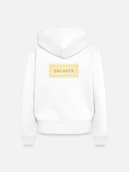 Brenner Gelb Netz Muster - Frauen Premium Bio Zip Hoodie - Weiß