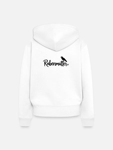 Rabenmutter - Mama - Mutter - Mami - Frauen Premium Bio Zip Hoodie - Weiß