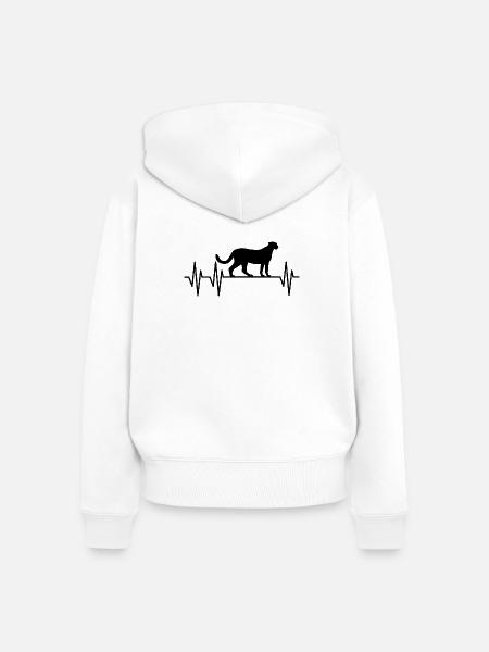Gepard Heartbeat - Frauen Premium Bio Zip Hoodie - Weiß