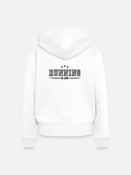 Laufen ist Leben - Frauen Premium Bio Zip Hoodie - Weiß