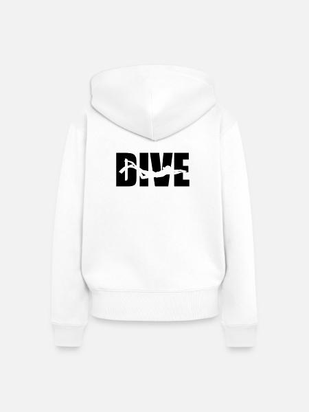 Dive - Frauen Premium Bio Zip Hoodie - Weiß