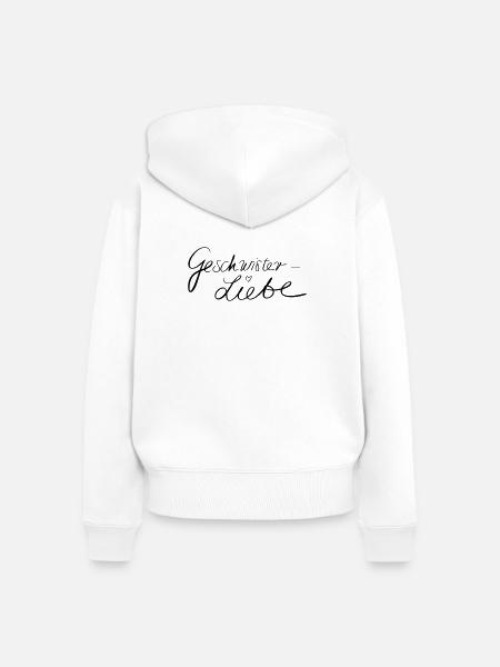 Geschwisterliebe - Frauen Premium Bio Zip Hoodie - Weiß