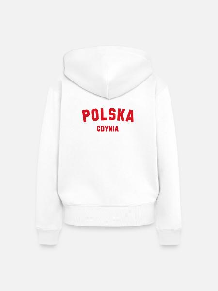 GDYNIA Polska Polen - Frauen Premium Bio Zip Hoodie - Weiß