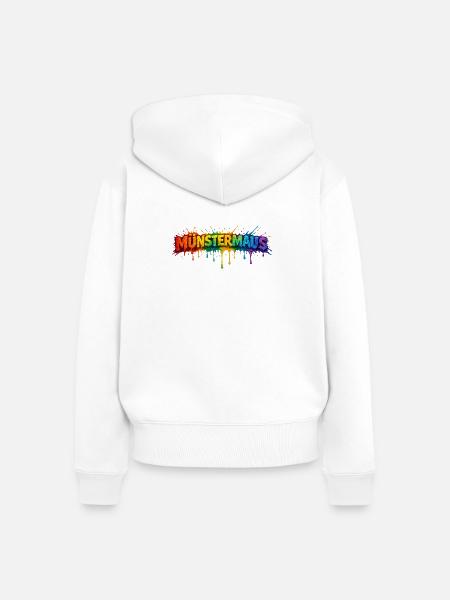 MünsterMaus Farbensplash - Frauen Premium Bio Zip Hoodie - Weiß